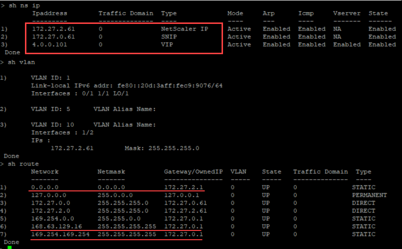 Azure show nsip method3