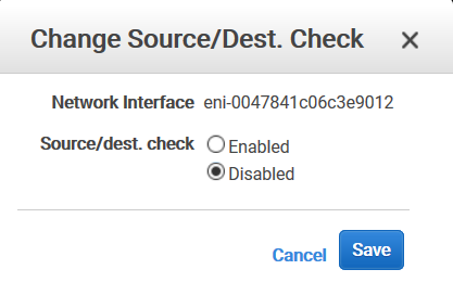 Change Source-Destination Check