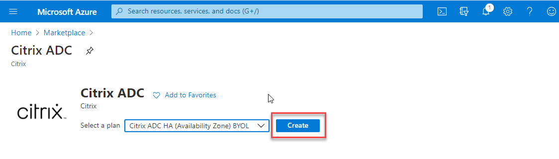 Citrix ADCを作成する