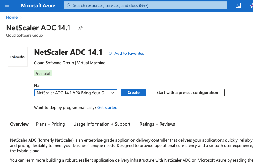 Création de NetScaler