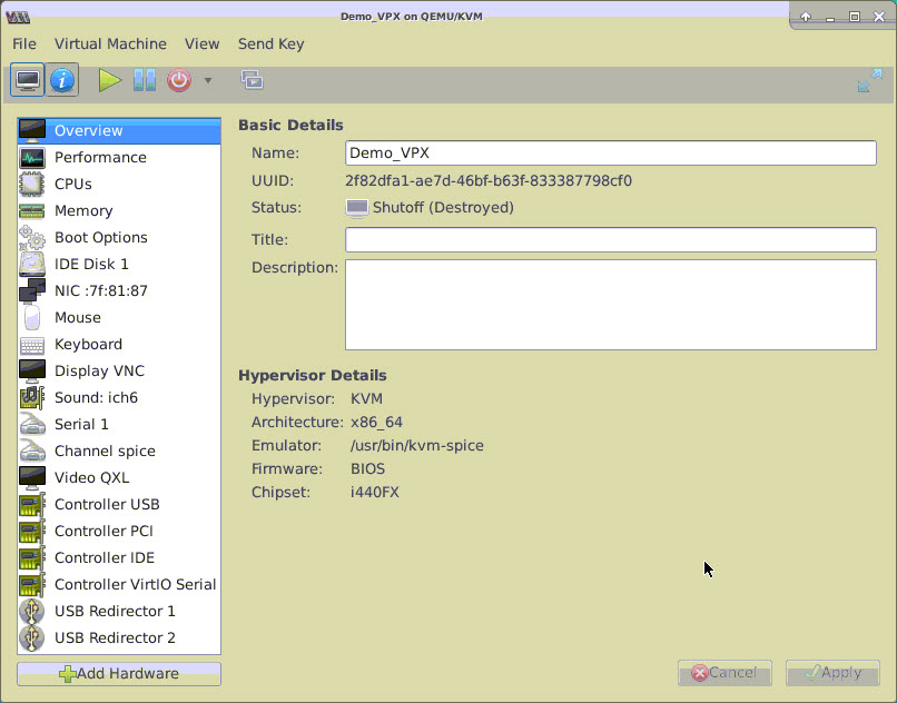 Configuración de VM en KVM