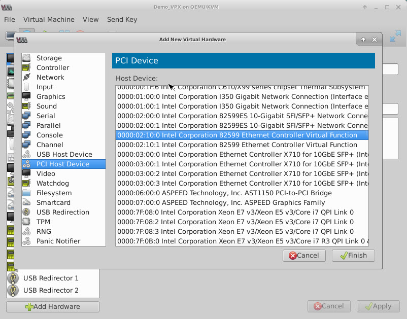 VF for Intel 82599 10G NIC