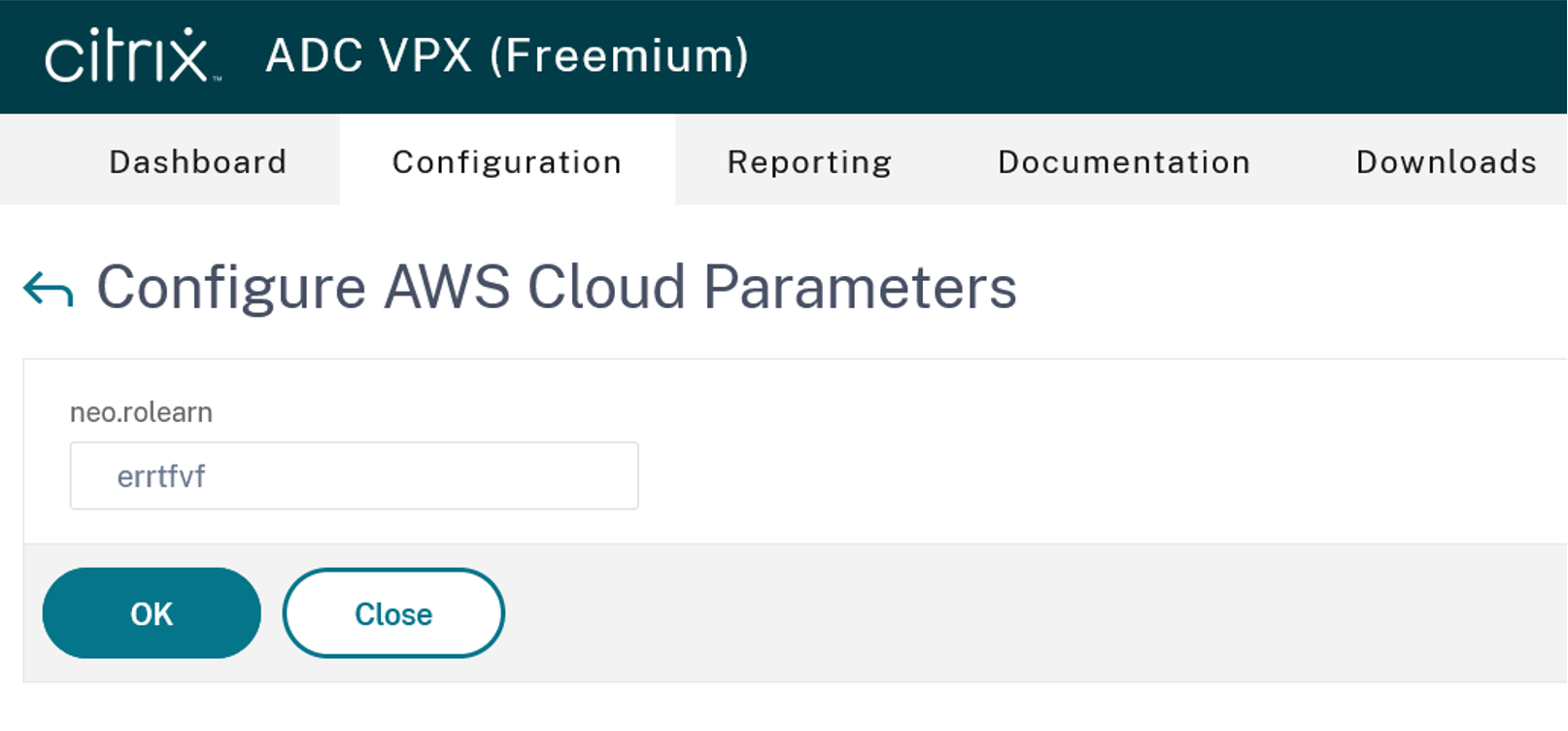 AWS クラウドパラメータの設定