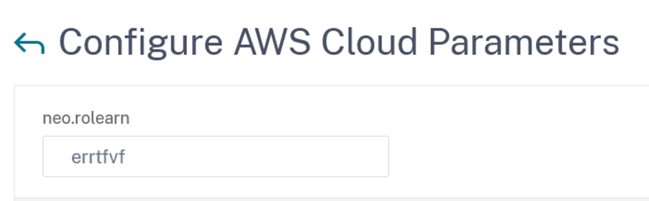 AWS クラウドパラメータの設定