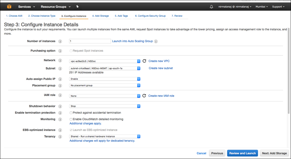 Configure instance for scenario