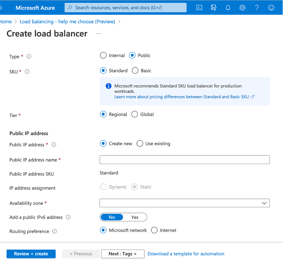 Erstellen Sie einen externen Load Balancer