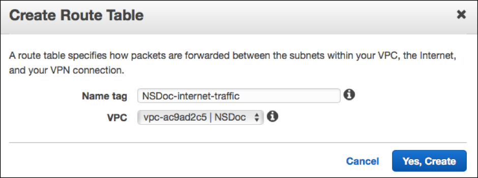 Routing-Tabelle für Szenario erstellen