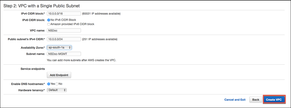 Crear VPC para el caso