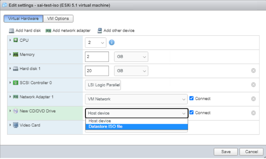 Datastore ISO file