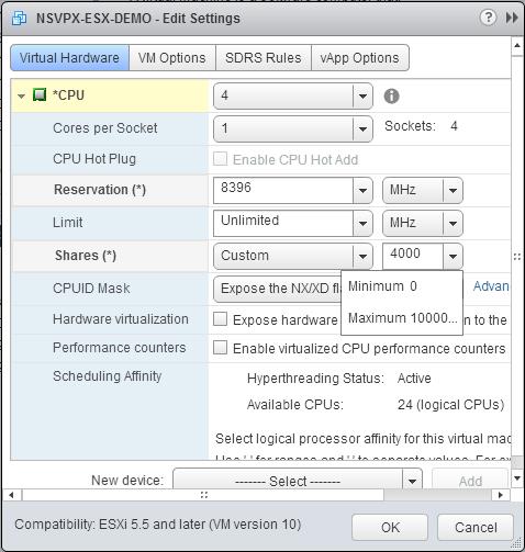 CPU edits settings