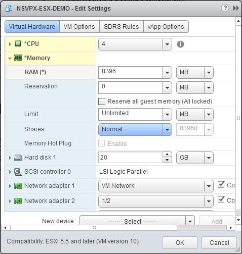 Edit settings memory