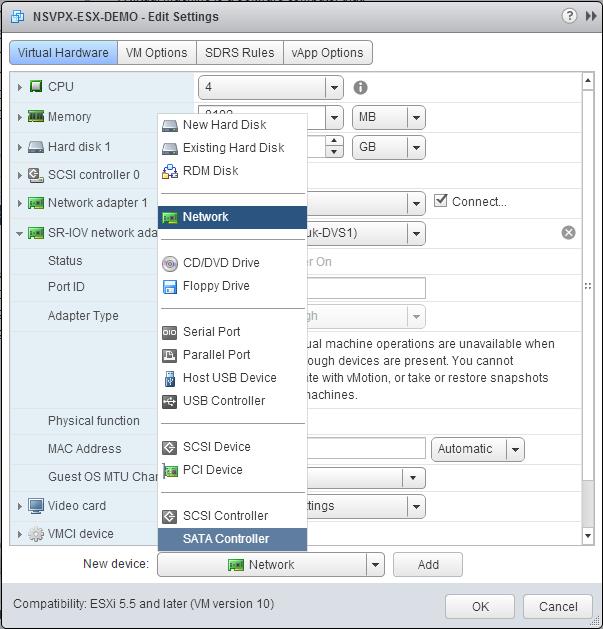 Edit settings new device