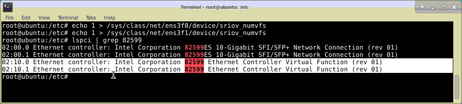 适用于 82599 的 SR-IOV VF