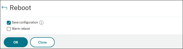 Reboot after configuring