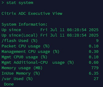 Stat system output