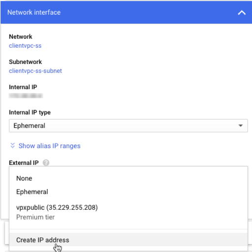 External static IP