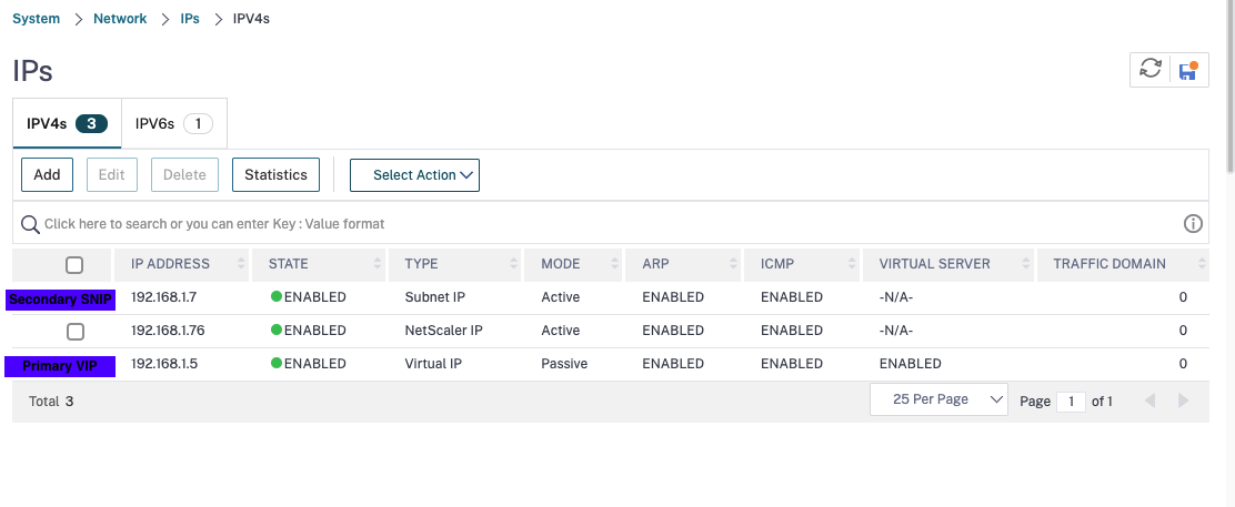 Create client and server IP address for secondary