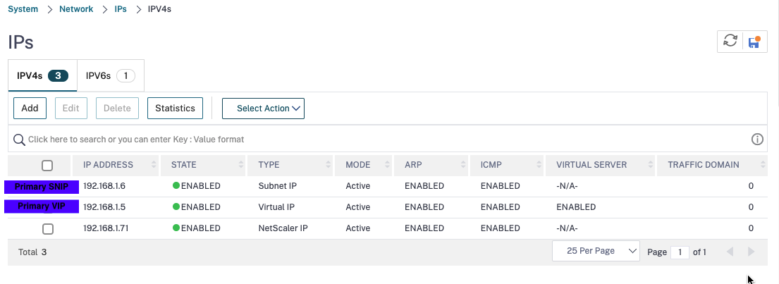 Create client and server IP address for primary