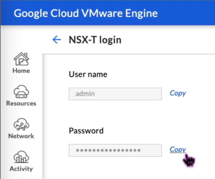 NSX-T credentials