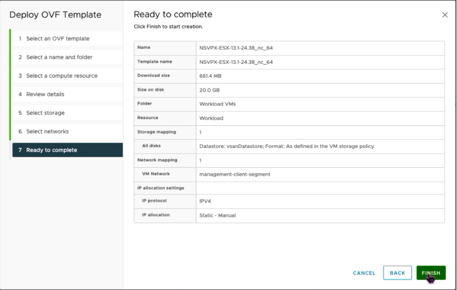 Deploy OVF Template