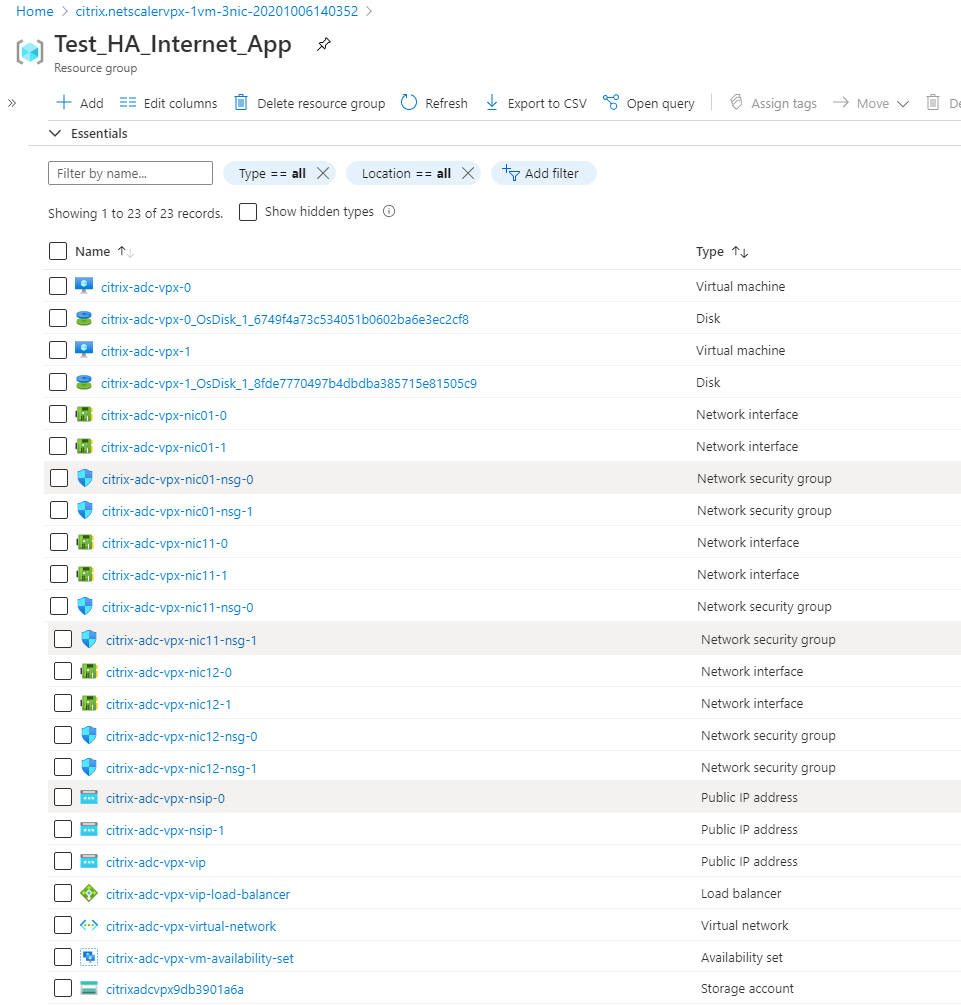 Grupo de recursos de aplicaciones de Internet HA