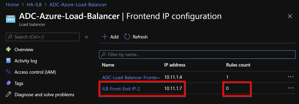 Create a new load balancing rule