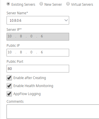 GSLB Service settings 2