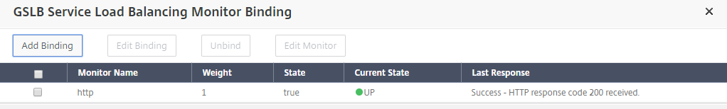 GSLB service load balancing monitor