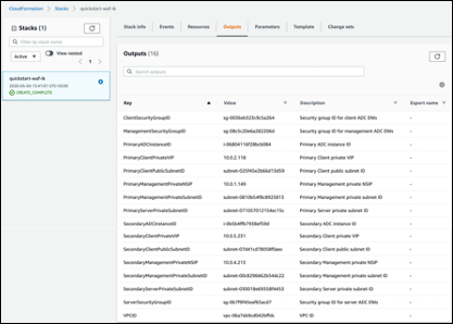 Sorties du NetScaler Web App Firewall après un déploiement réussi