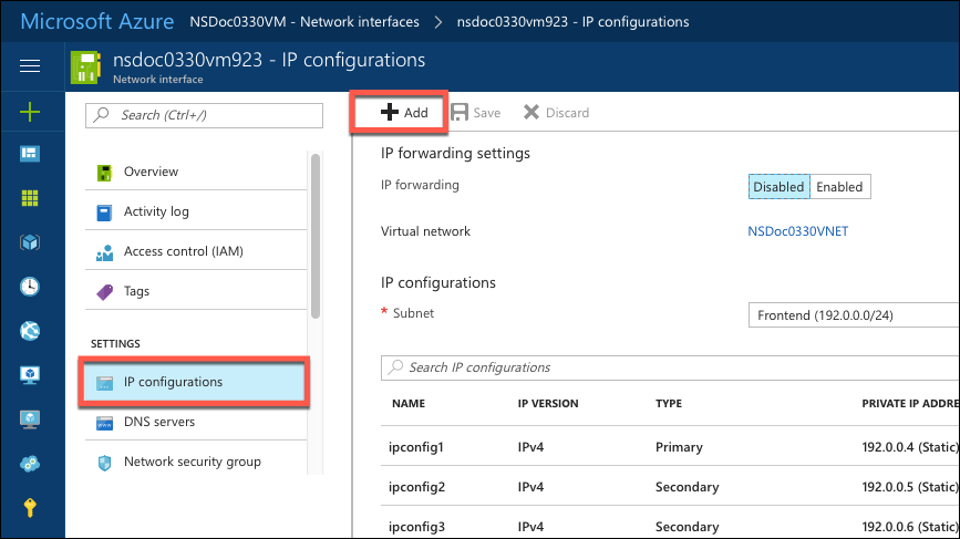 IIP de configuration IP