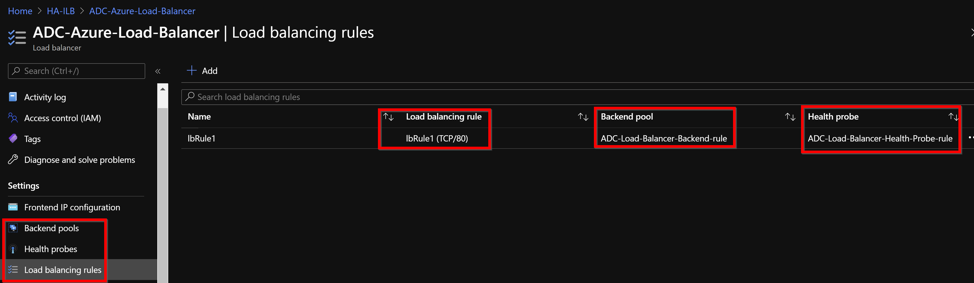 ARM template creates LB Rule