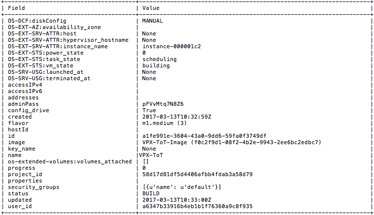 OpenStack Proporcionar CLI