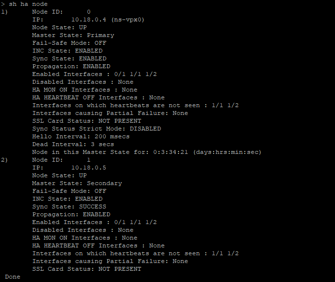 HA-Knoten-CLI auf dem primären Knoten von ALB anzeigen