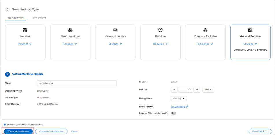 Select instance type