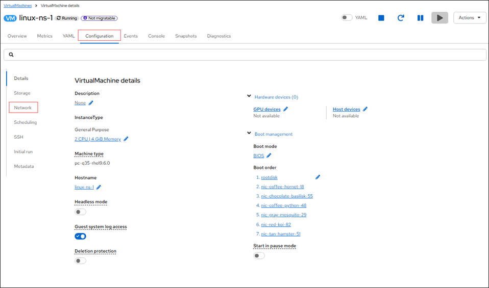 VM configuration with YAML