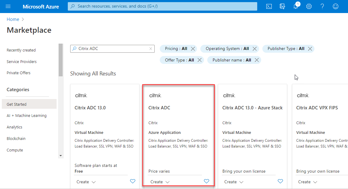 NetScaler を検索する