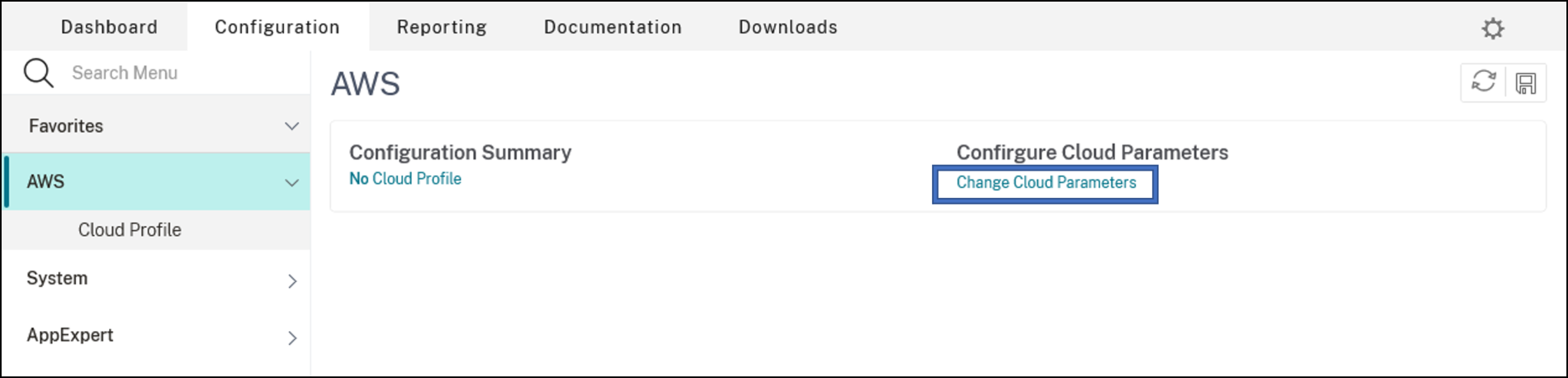 Change cloud parameters