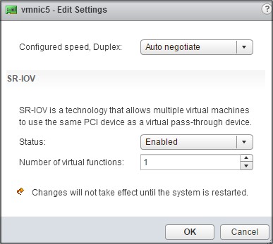 Fonctions virtuelles SR-IOV