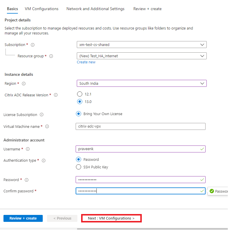 Configuraciones de máquinas virtuales para ALB